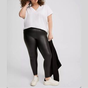 Torrid Full Length Black Faux Leather Leggings High Rise Goth Witchy Grunge 4X